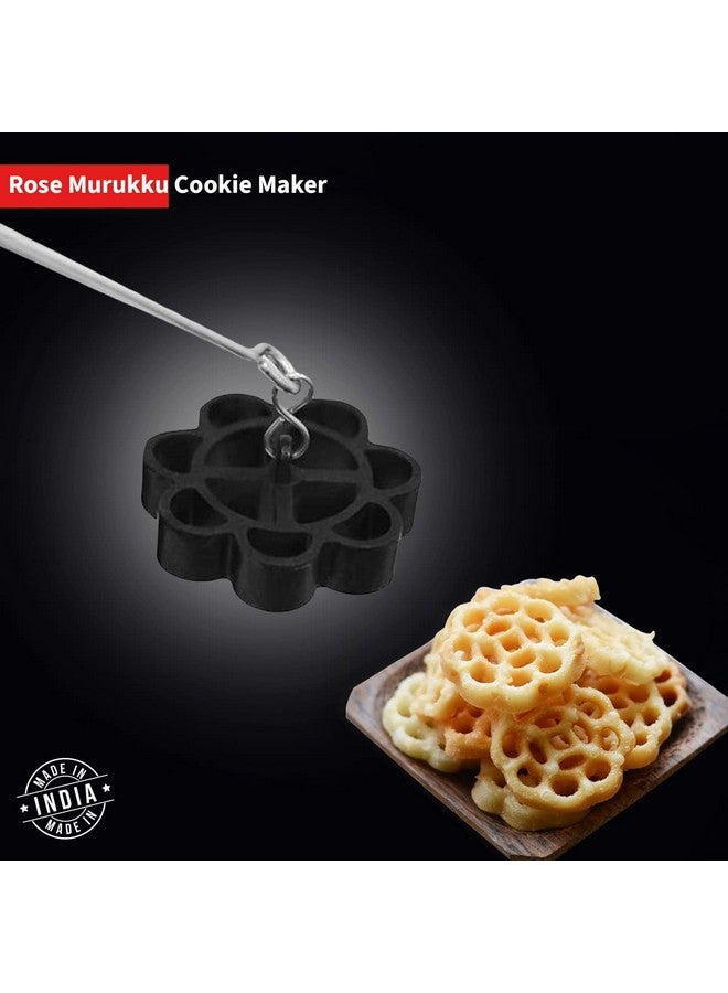 Eagean Stainless Steel Non Stick Rose Murukku Cookie Maker Mould (Black) - Image 4