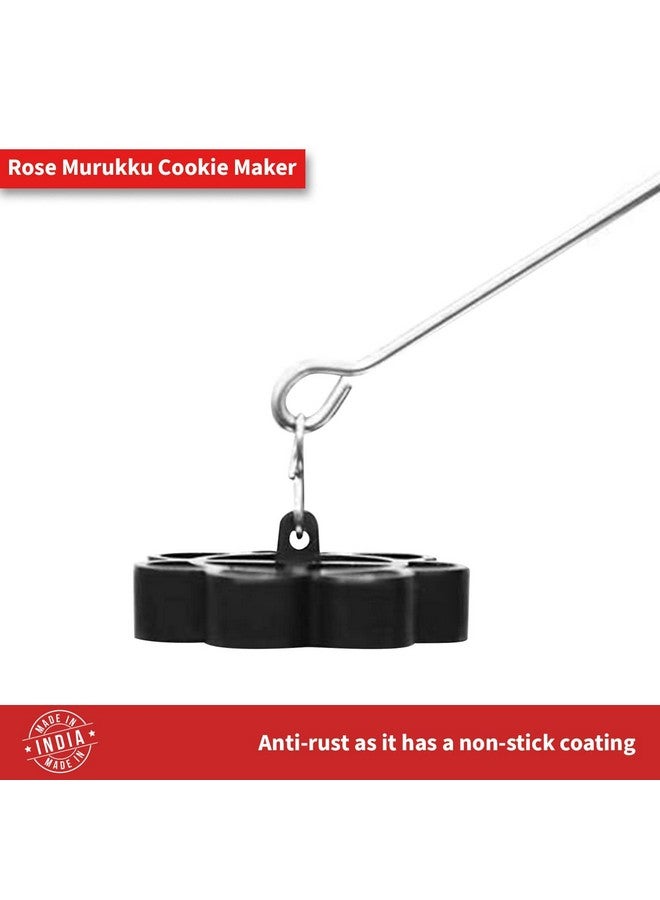 Eagean Stainless Steel Non Stick Rose Murukku Cookie Maker Mould (Black) - Image 2