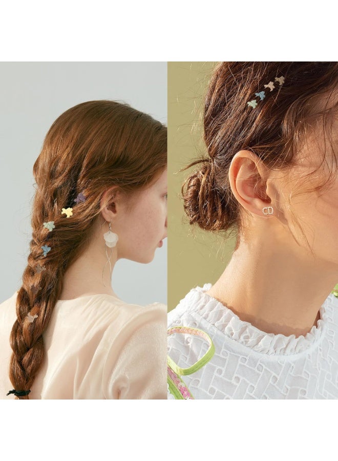 Colorful Mini Hair Claw Clips, 50Pcs Cute Baby Hair Accessories Flower Tiny Hair Clips, Strong Hold Hair Catch Clamps Barrettes Headwear Accessories for Thin Hair for Women Girls - Image 3