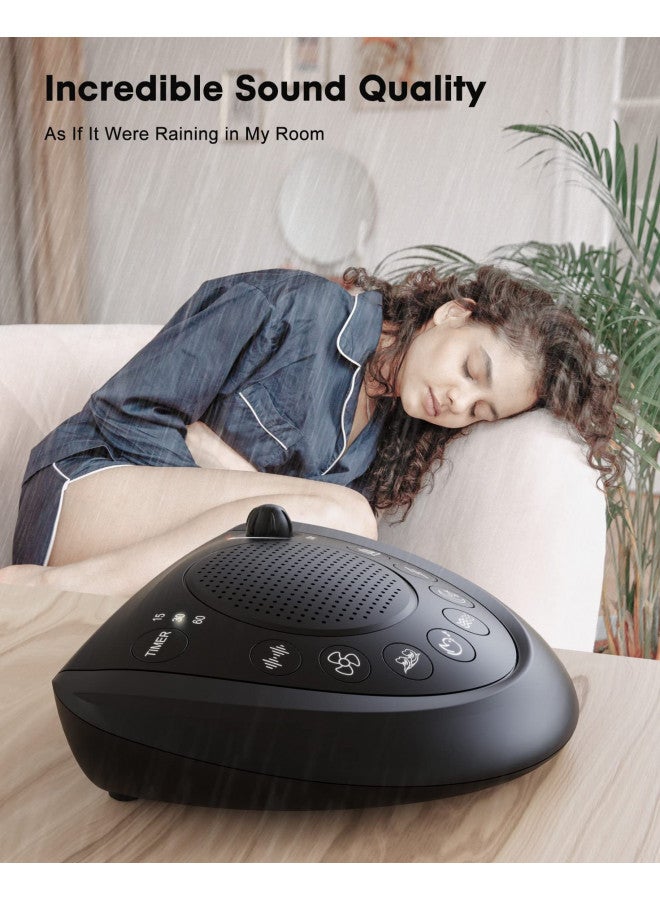 Mesqool White Noise Machine Portable Sound Machine Sleep Therapy with 24 Non Looping Natural Soothing Sounds, Memory Function, Auto-Off Timer, 2 USB Charger, Headphone Jack for Adults Baby Kids Travel  - Image 3