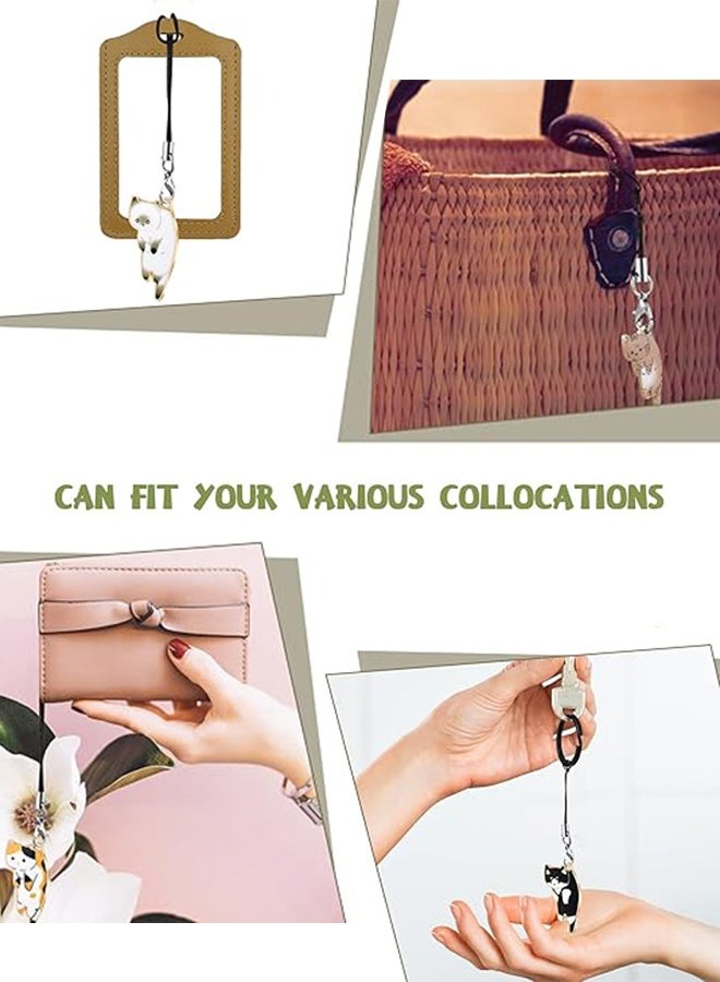 SUNDAREE 6 قطع من دلايات القطط للهواتف المحمولة، دلايات كاواي على شكل حزام، قطة لطيفة معلقة لحقيبة الظهر، المحفظة، سلسلة مفاتيح - Image 3