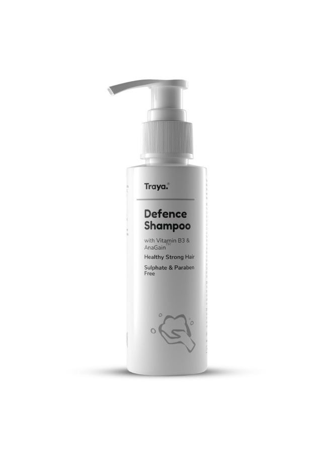 Traya Defence Shampoo | Cleansing Shampoo for Scalp Nourishment & Hair Health | Contains Biotin, Niacinamide, Piroctone Olamine & Anagain | Sulphate & Paraben Free Shampoo For Women & Men |100 ml - Image 1