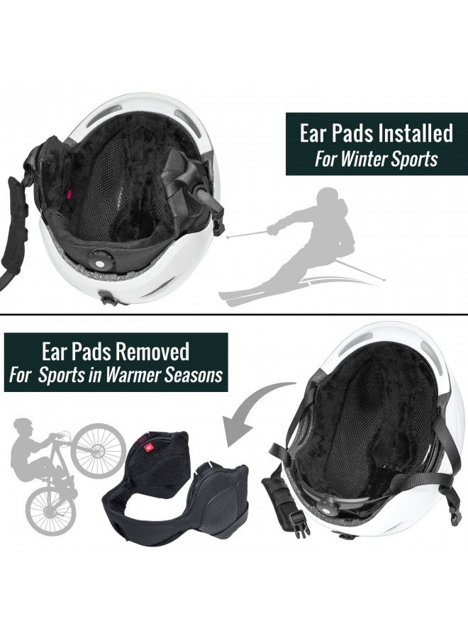 TurboSke Ski Helmet, Snowboard Helmet Snow Sports Helmet, Audio Compatible Helmet for Men, Women and Youth (M, White) - Image 4