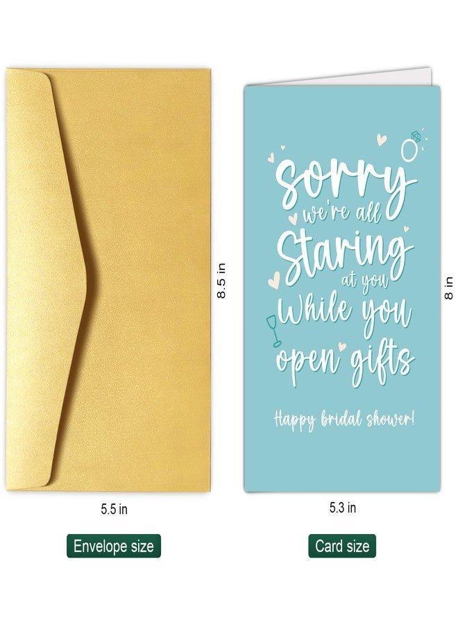 Chenive Funny Bridal Shower Card for Bride To Be, Happy Bridal Shower Card for Friend Bestie Sister, Sorry We're All Staring At You While You Open Gifts - Image 2