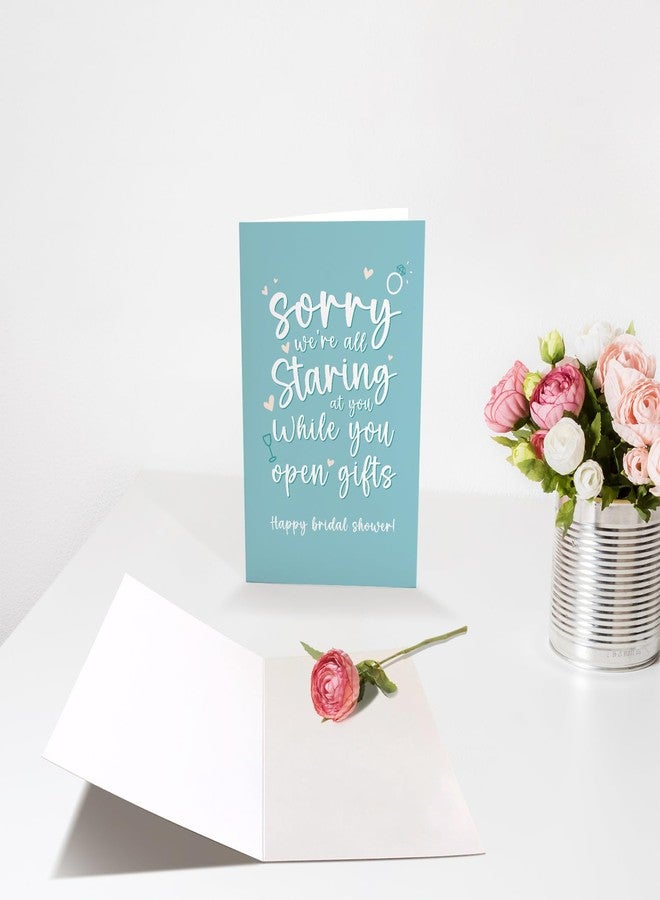 Chenive Funny Bridal Shower Card for Bride To Be, Happy Bridal Shower Card for Friend Bestie Sister, Sorry We're All Staring At You While You Open Gifts - Image 3