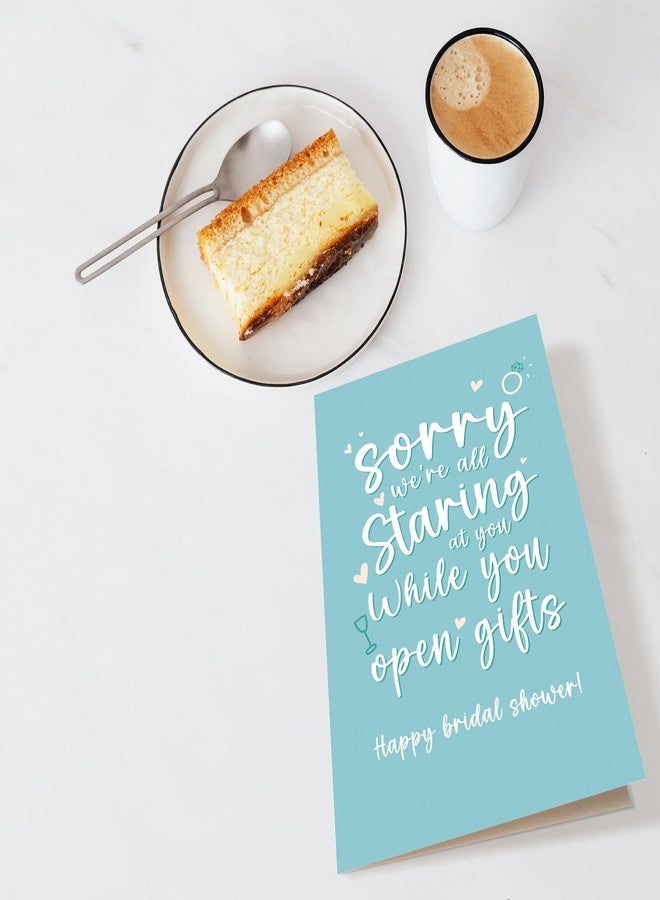 Chenive Funny Bridal Shower Card for Bride To Be, Happy Bridal Shower Card for Friend Bestie Sister, Sorry We're All Staring At You While You Open Gifts - Image 4