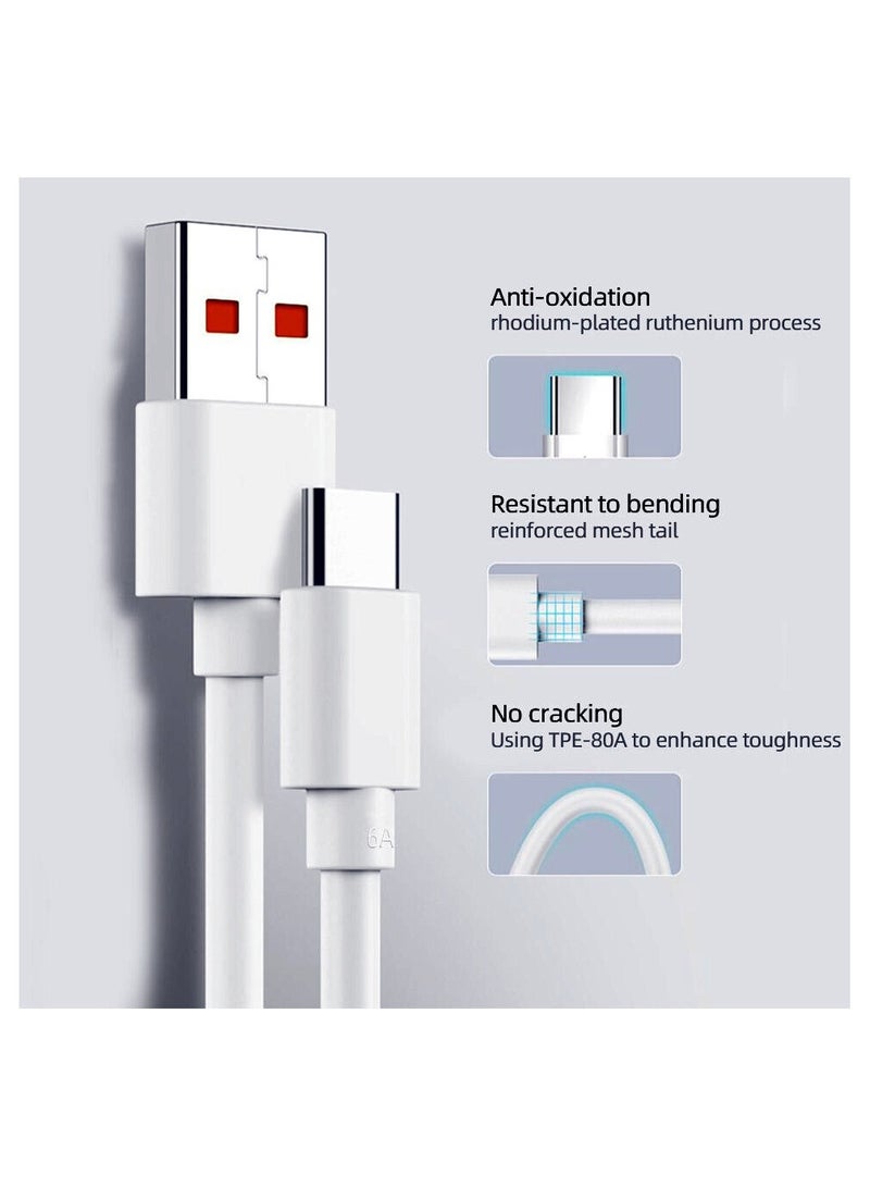 For Xiaomi Poco Redmi Note 11s 10 M4 Pro 13 Pro Type c USB-C Data Fast Charging Cable White - Image 3