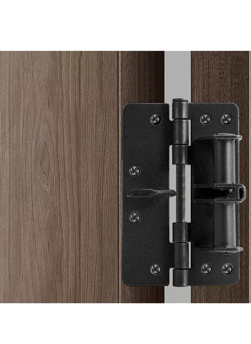 KASTWAVE - Self-Closing Door Hinges, 2PCS 4 Inch Automatic Self Closing Soft Close Hinges, Iron Fireproof Inner Door Hinge, Heavy Duty Adjustable Tension Spring Hinges with Screw, for Residential - Image 1