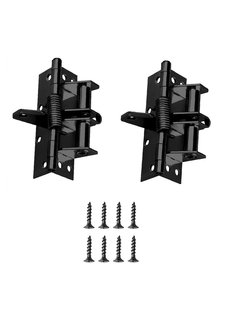 KASTWAVE - Self-Closing Door Hinges, 2PCS 4 Inch Automatic Self Closing Soft Close Hinges, Iron Fireproof Inner Door Hinge, Heavy Duty Adjustable Tension Spring Hinges with Screw, for Residential - Image 1