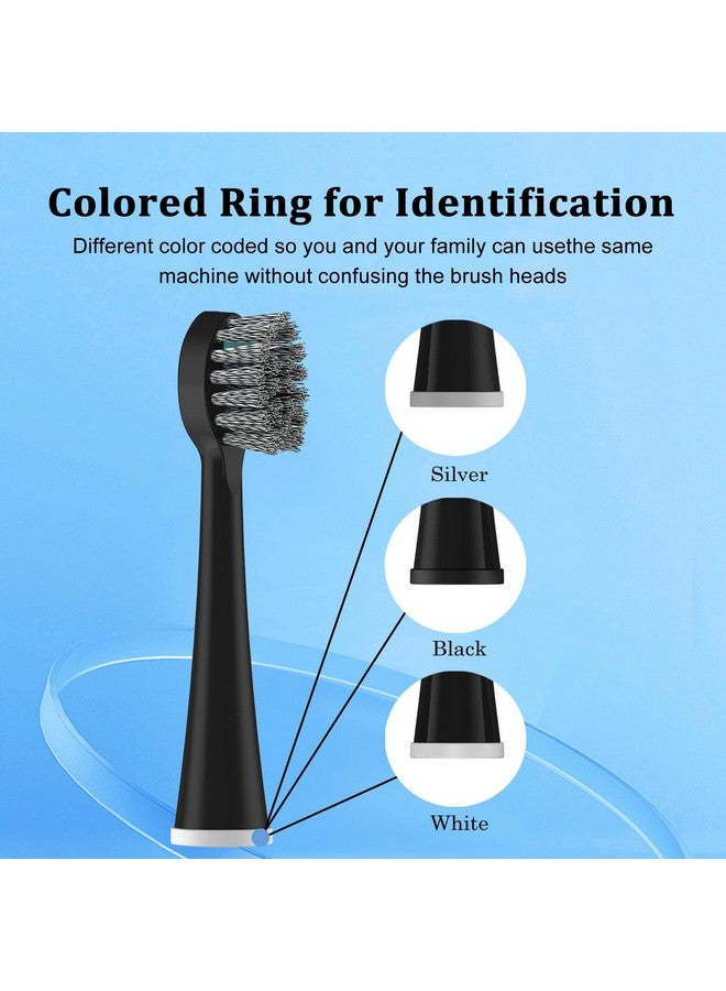 ZoCCee Replacement Brush Heads For Waterpick Sonic Fusion 2.0 Flossing Toothbrush With Cover, Compact, 3 Count Black, Hard Bristles  - Image 4