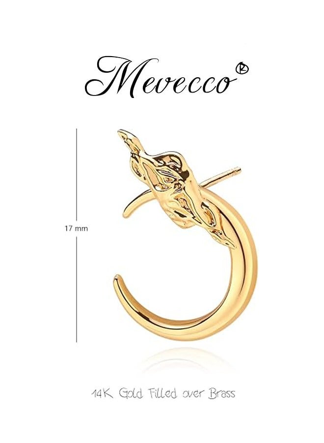 Mevecco أقراط هوبي هوجي للنساء من ميفيكو، أقراط أذن ذهبية، كوف 14 قيراط، صغيرة، بوهيمية، شاطئية، بسيطة، دقيقة، مصنوعة يدويًا، مجوهرات مضادة للحساسية، هدية - Image 4