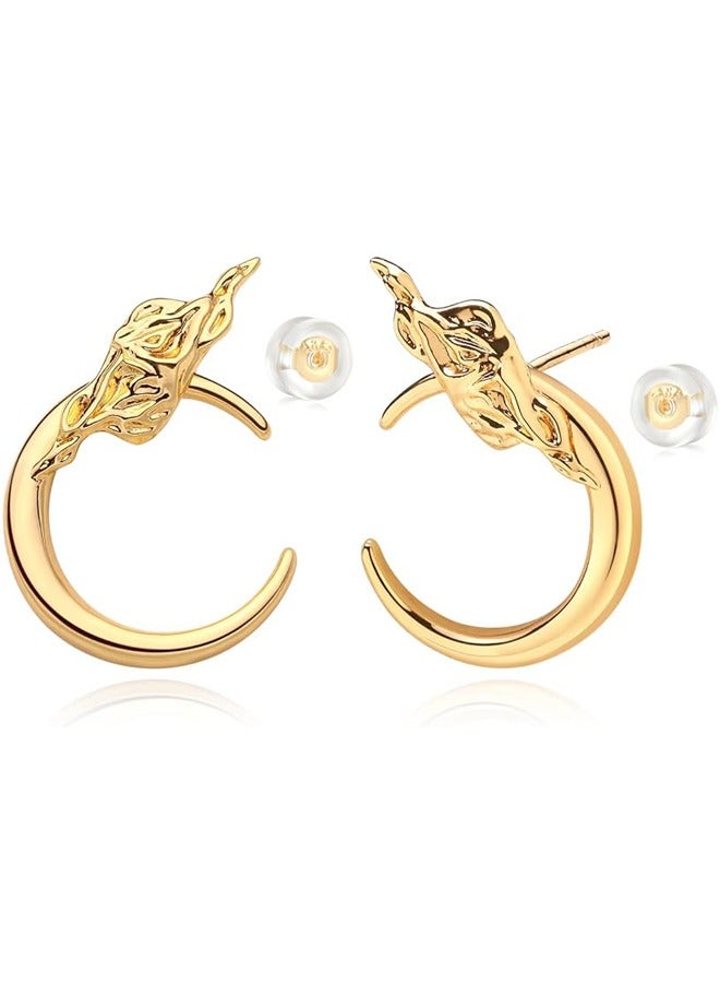 Mevecco أقراط هوبي هوجي للنساء من ميفيكو، أقراط أذن ذهبية، كوف 14 قيراط، صغيرة، بوهيمية، شاطئية، بسيطة، دقيقة، مصنوعة يدويًا، مجوهرات مضادة للحساسية، هدية - Image 1