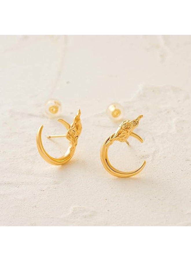 Mevecco أقراط هوبي هوجي للنساء من ميفيكو، أقراط أذن ذهبية، كوف 14 قيراط، صغيرة، بوهيمية، شاطئية، بسيطة، دقيقة، مصنوعة يدويًا، مجوهرات مضادة للحساسية، هدية - Image 5