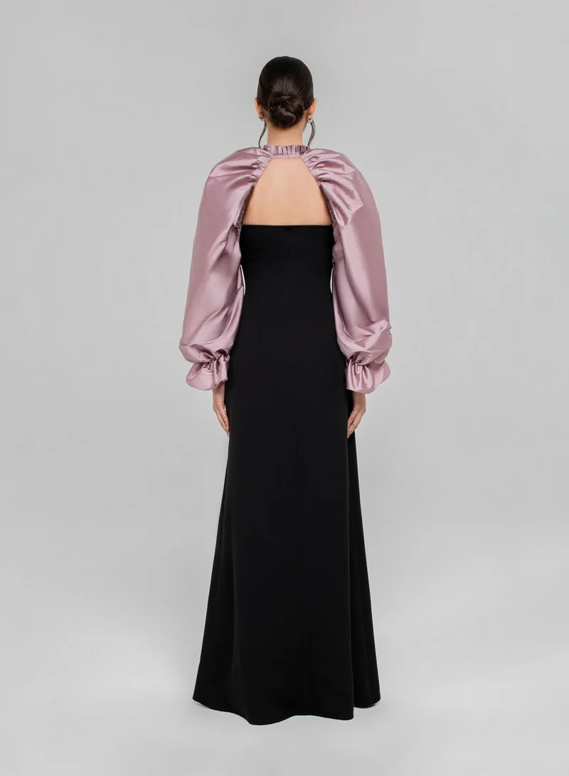 CHASE Puff Sleeve Cut Out Maxi Dress