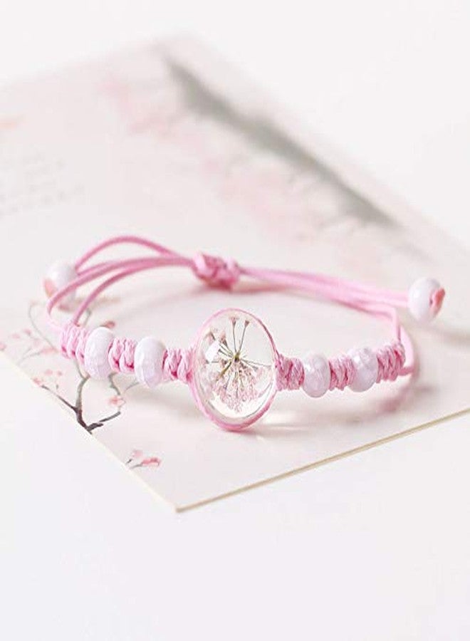 JOYID 4pcs Sweet Daisy Dandelion Flower Bracelet Ceramic Beads Hand-weave Adjustable Bracelet for Women - Image 4