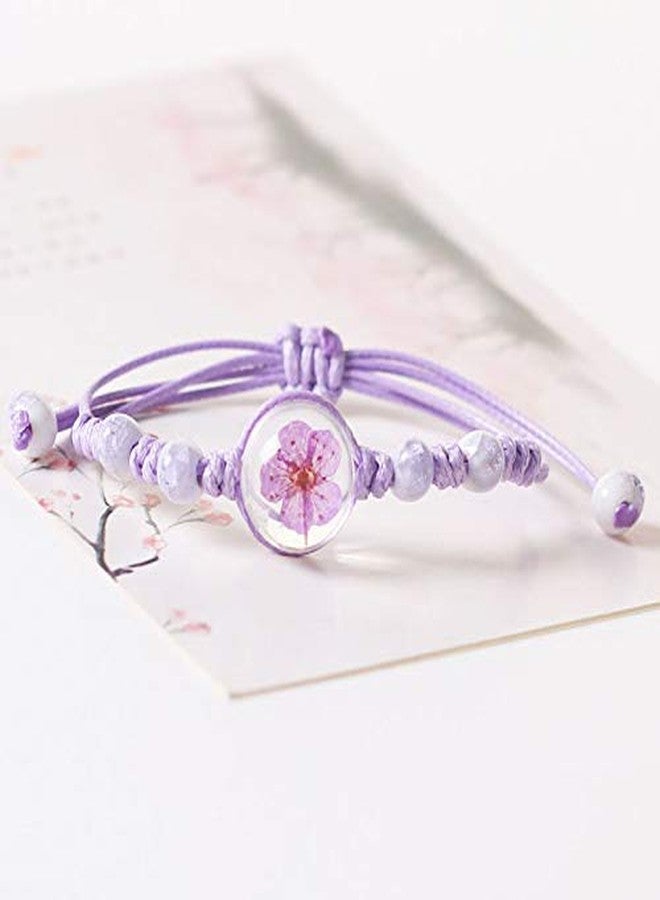 JOYID 4pcs Sweet Daisy Dandelion Flower Bracelet Ceramic Beads Hand-weave Adjustable Bracelet for Women - Image 5