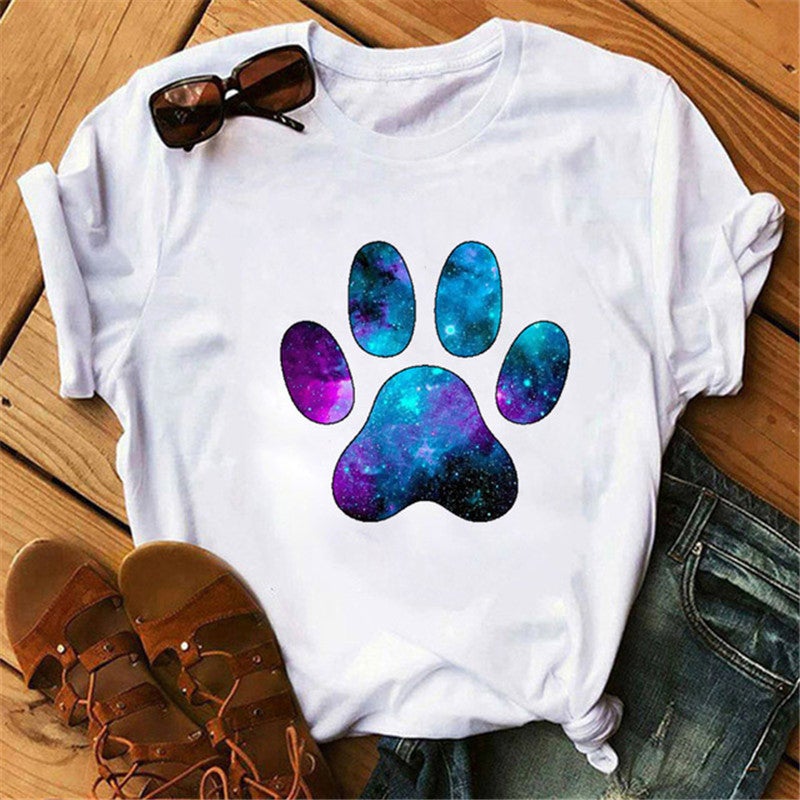 [Same day] cross-border supply of T-shirt printed T-shirt women's short-sleeved women's clothing - Image 1