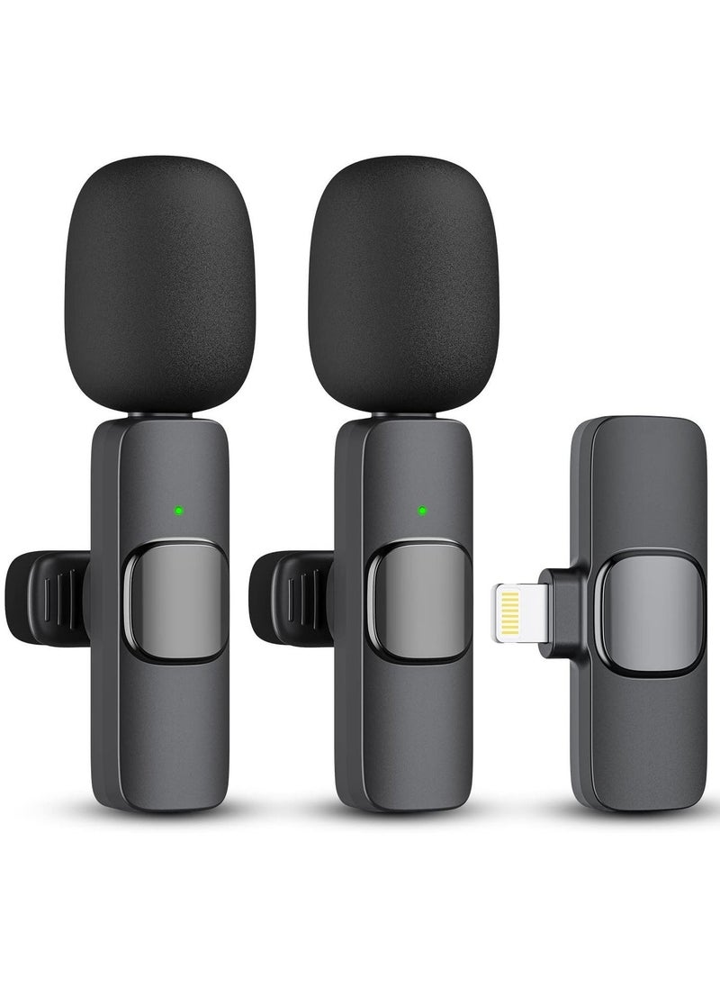 Generic - 2 Pack Wireless Lavalier Microphone for iPhone iPad, Lapel Mics Plug-Play 2.4G Ultra-Low Delay Built-in Noise Reduction Chip 8H Working Time for Video Recording Interview - Image 1