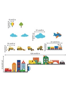 decalmile Construction Vehicles Wall Decals Cars Transportation Boys Wall Stickers Baby Nursery Childrens Bedroom Living Room Wall Decor  - Image 5