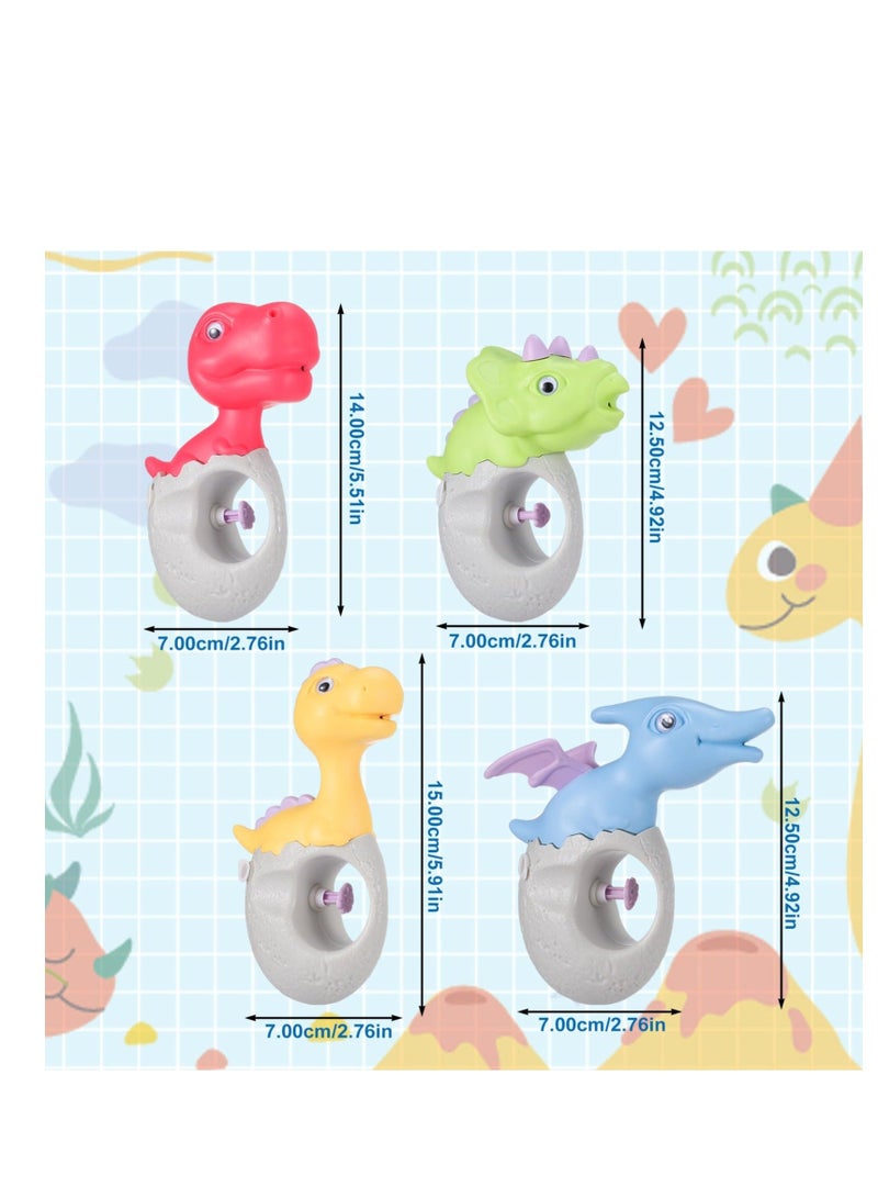 Captaintech 4 Pack Cute Cartoon Dinosaur Water Pistols, Summer Small Water Pistols Toys, Water Blaster Soaker Toys, Summer Pool Beach Outdoor Water Activity Fighting Play Toy - Image 2