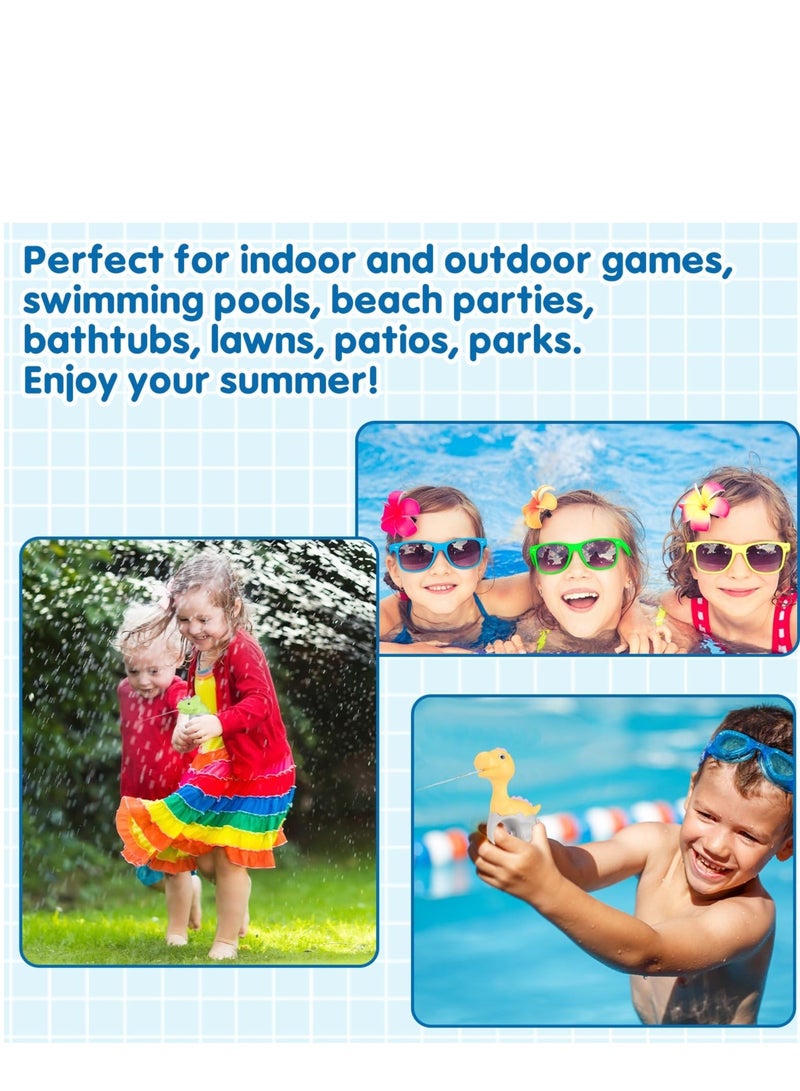 Captaintech 4 Pack Cute Cartoon Dinosaur Water Pistols, Summer Small Water Pistols Toys, Water Blaster Soaker Toys, Summer Pool Beach Outdoor Water Activity Fighting Play Toy - Image 5