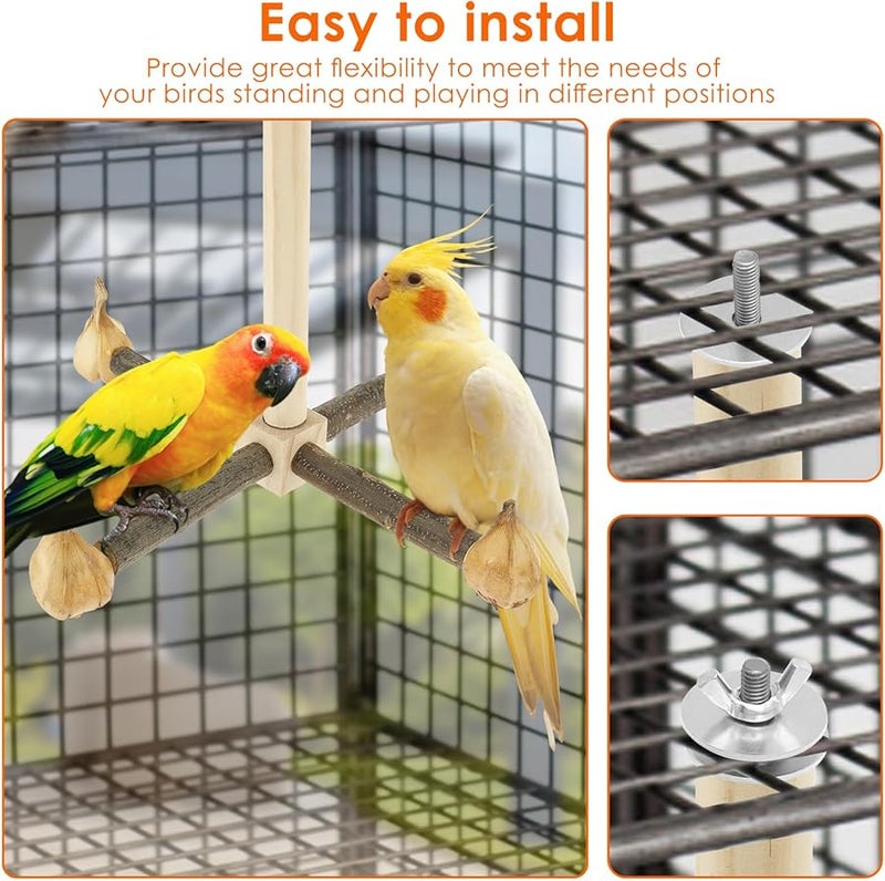 Rotating Parrot Perch Toy 360 Degrees Chewable Pineapple Style Wood Stand for Small Medium Birds - Image 5