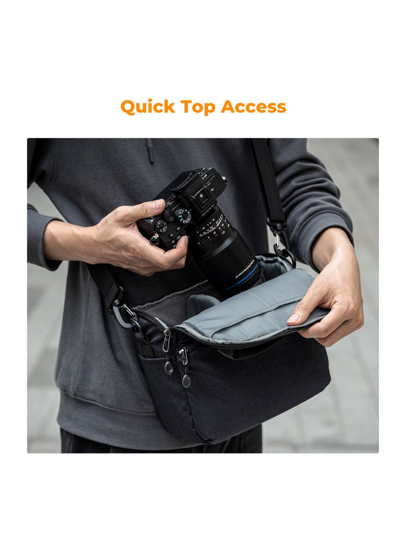 كيه آند إف كونسبت حقيبة كاميرا كتف K&F Concept KF13.179 V1 سعة 5 لتر – حقيبة تصوير صغيرة Crossbody لكاميرات DSLR و Mirrorless - Image 4