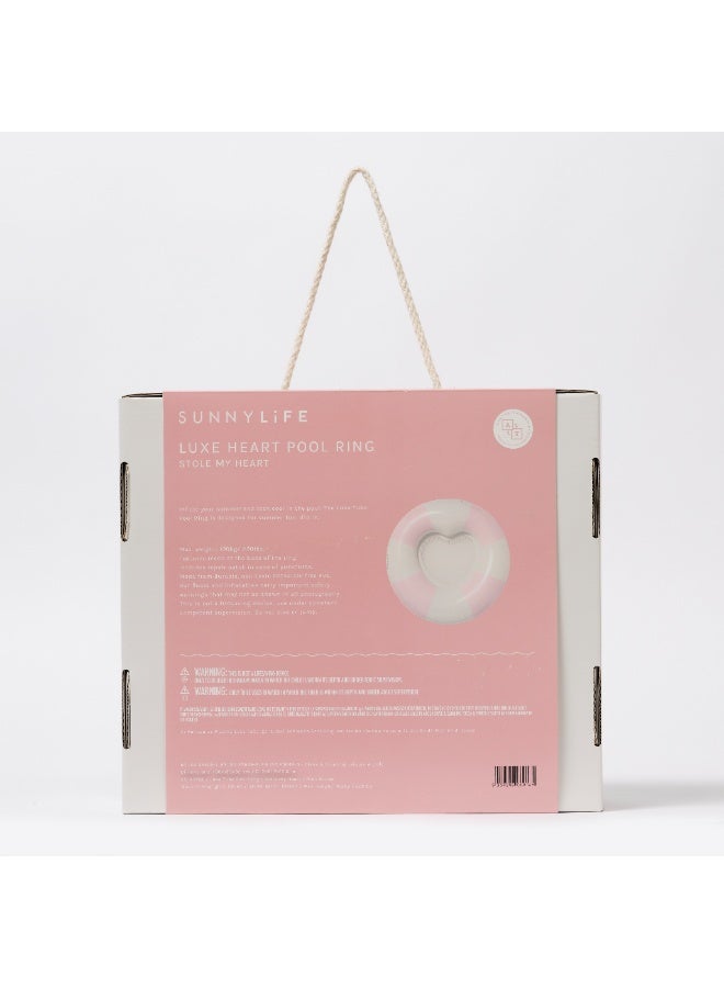 SUNNY LIFE Tube Pool Ring for Kids – Summer Swim Float, Stylish Inflatable for Pool, Beach & Vacations – Luxe Pink Stripe Stole My Heart, Swimming Accessories for Girls & Boys - Image 2