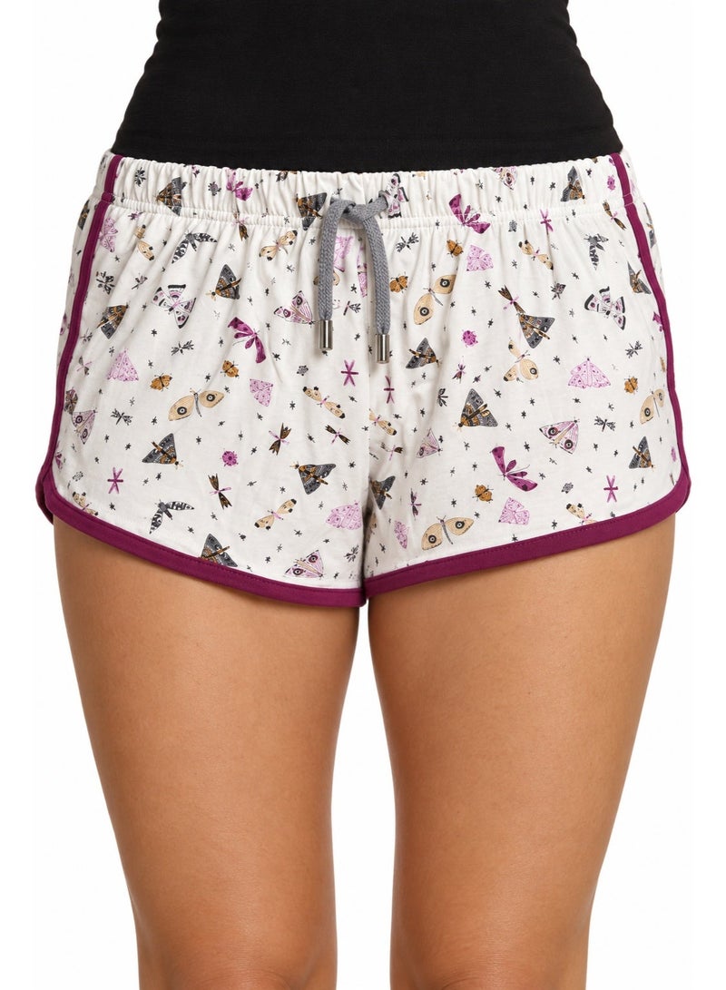 zecotex  Women's 2-Piece Soft Viscose Summer Pajama Set - Black Tank Top & Butterfly Print Mini Shorts. - Image 4