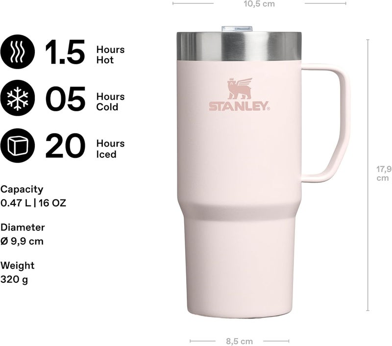 Stanley The Everyday Suburban Mug 0.47L / 16oz Rose Quartz - Insulated Travel Mug - Image 2