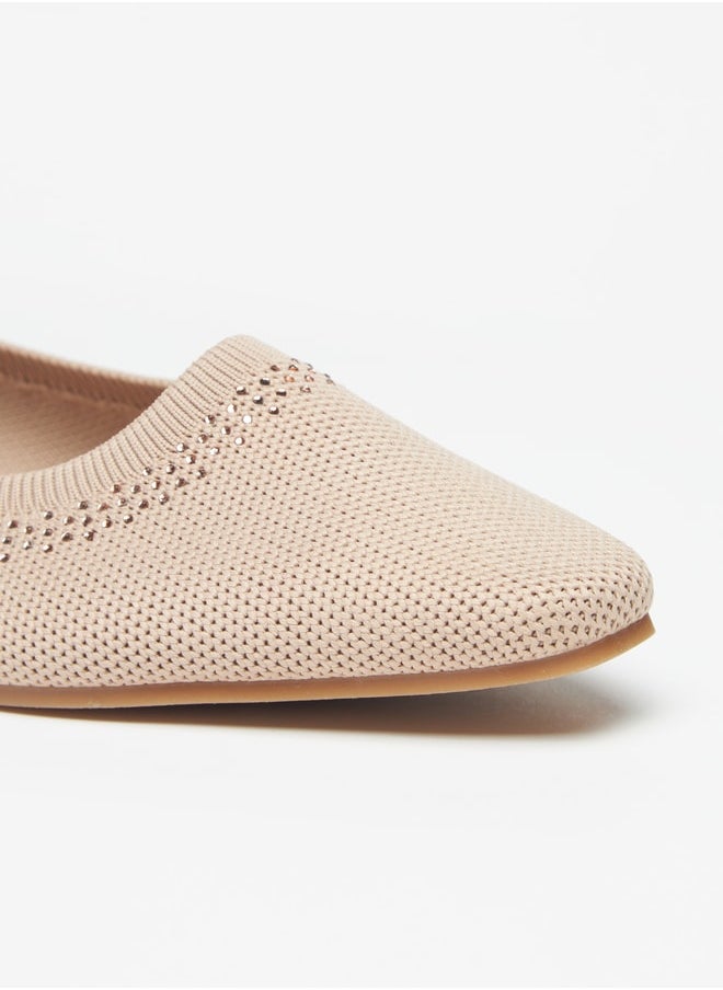 Flora Bella - Women's Textured Slip-On Ballerina Shoes - Image 1