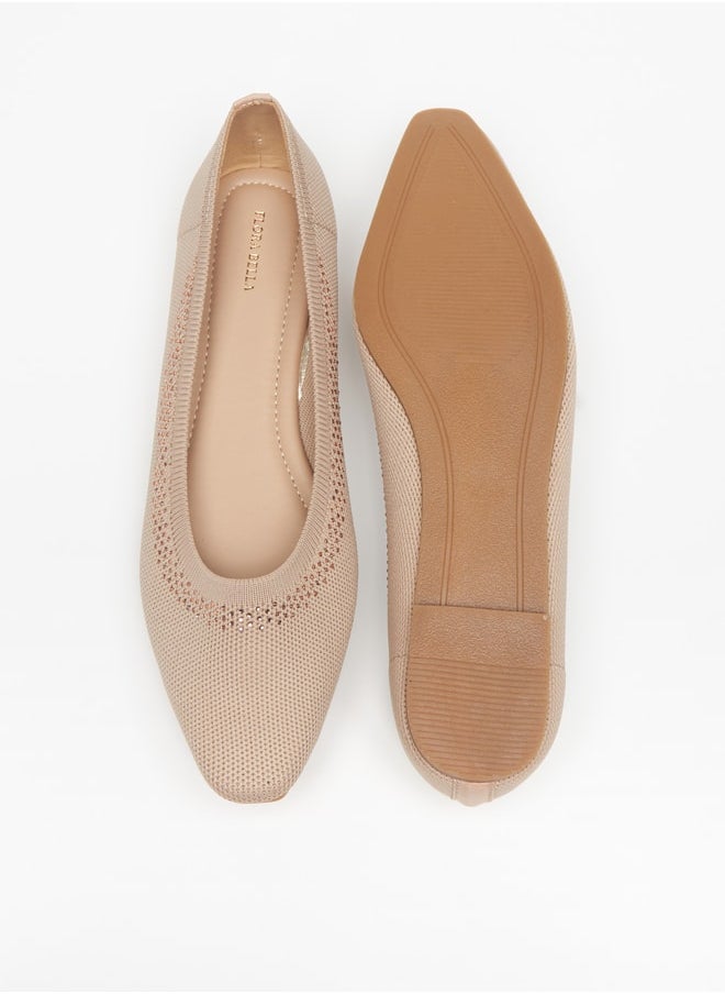 Flora Bella - Women's Textured Slip-On Ballerina Shoes - Image 1