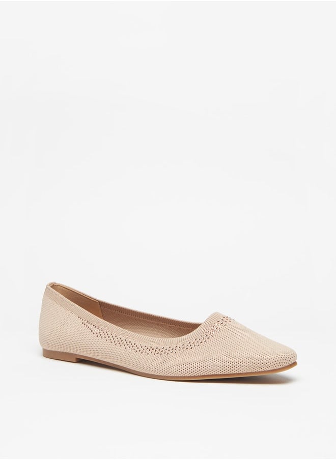 Flora Bella - Women's Textured Slip-On Ballerina Shoes - Image 1