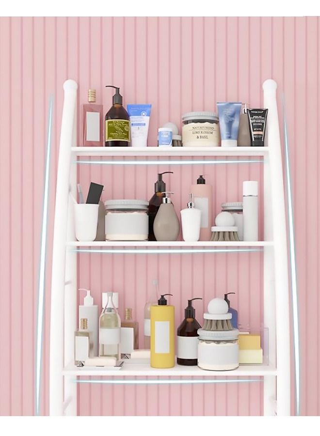 AGD 3-Tier Metal Shelf Over the Toilet Space Saving Bathroom Cabinet Bathroom Shelf White - Image 5