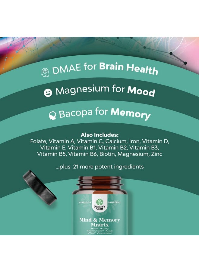 Natures Craft - Advanced Brain Supplement For Memory And Focus Nootropics Brain Support Supplement With Memory And Focus Vitamins For Adults Of All Ages Memory Supplement For Brain Fog Clarity Energy And Recall - Image 1