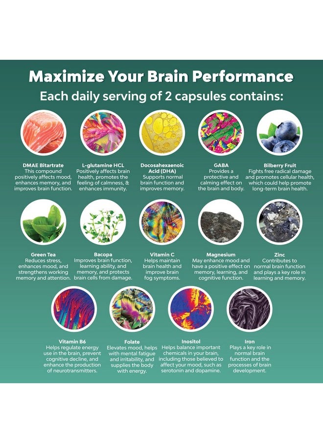 Natures Craft - Advanced Brain Supplement For Memory And Focus Nootropics Brain Support Supplement With Memory And Focus Vitamins For Adults Of All Ages Memory Supplement For Brain Fog Clarity Energy And Recall - Image 1