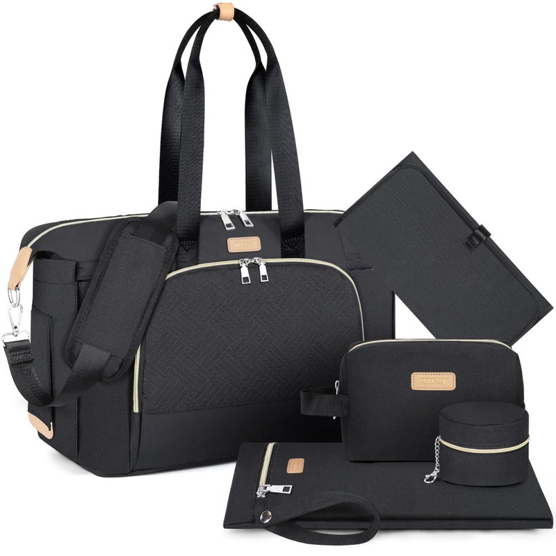 ITIEZY Diaper Bag Tote for Baby 7Pcs - Large Mommy Bag with Portable Changing Pad, Pacifier Case and Organizer Pouches, Multifunctional Hospital Bags for Labor and Delivery Travel Baby Bag for Boy Girl - Image 1