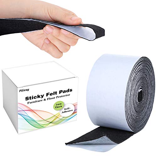 Pllieay 1 Pack Felt Tape in Self Adhesive, Polyester Felt Tape Furniture Felt Strips 1.96 inch x 0.04 inch x 14.7 feet for Furniture and Hard Surfaces - Image 3