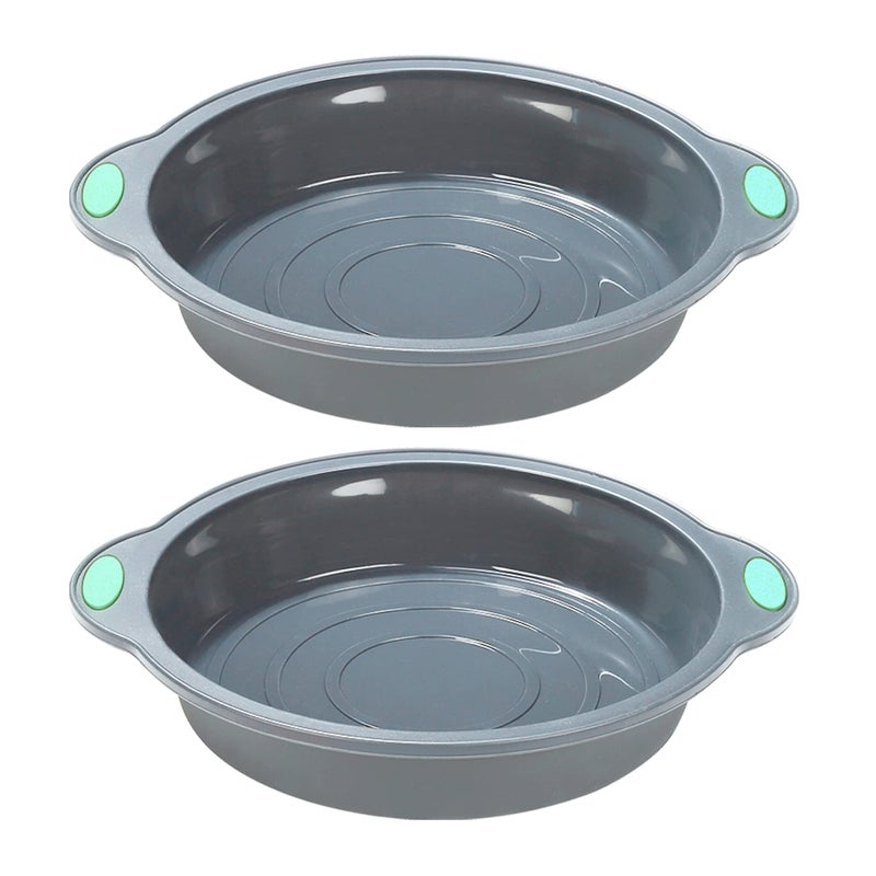 To encounter 9 Inch Silicone Round Cake Pans 2 Pack Nonstick Silicone Baking Pans Set Food Grade Cake Molds with Metal Reinforced Frame More Strength