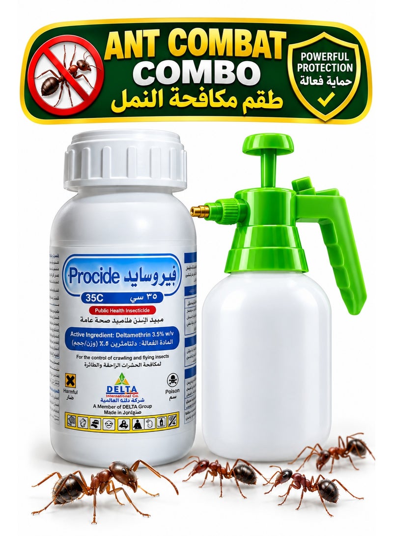Delta Fibrocide 35C Ant & Crawling Insect Control Combo with Hand Pressure Sprayer – Pest Control Treatment Kit for Home, Kitchen, Cracks & Crevices - Image 1