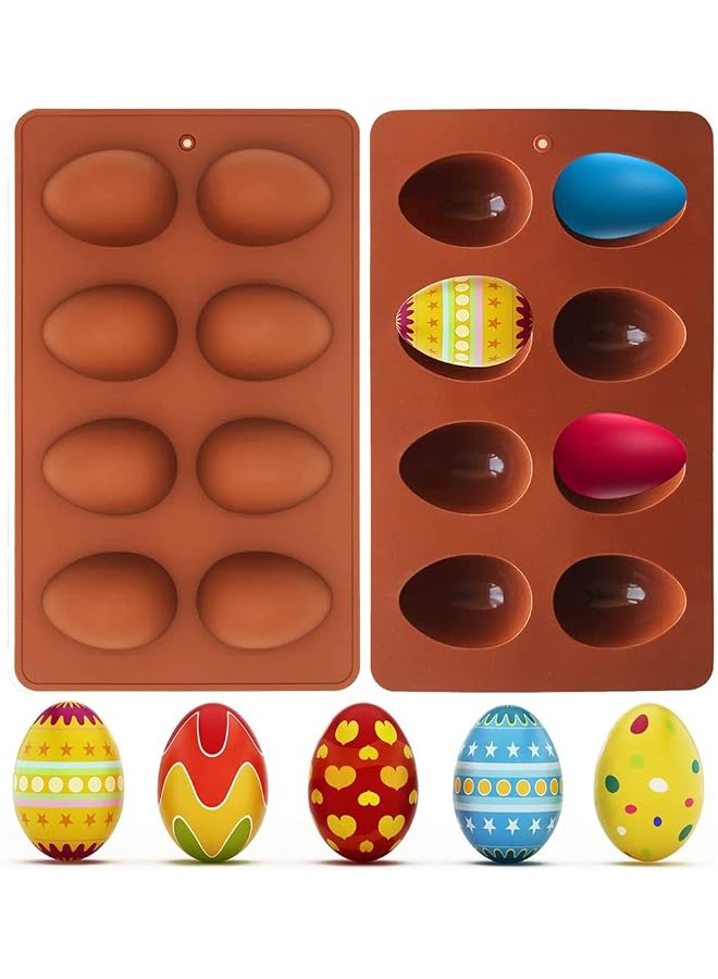 S-TOP Egg Shaped Silicone Baking Mold, Non Stick Egg Chocolate Candy Molds, Silicone Egg Mold for Day DIY Candy Chocolate Jelly Fondant Making Soap Making (1 PCS, Chocolate Color) - Image 1