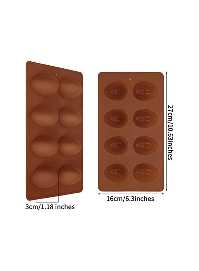 S-TOP Egg Shaped Silicone Baking Mold, Non Stick Egg Chocolate Candy Molds, Silicone Egg Mold for Day DIY Candy Chocolate Jelly Fondant Making Soap Making (1 PCS, Chocolate Color) - Image 5