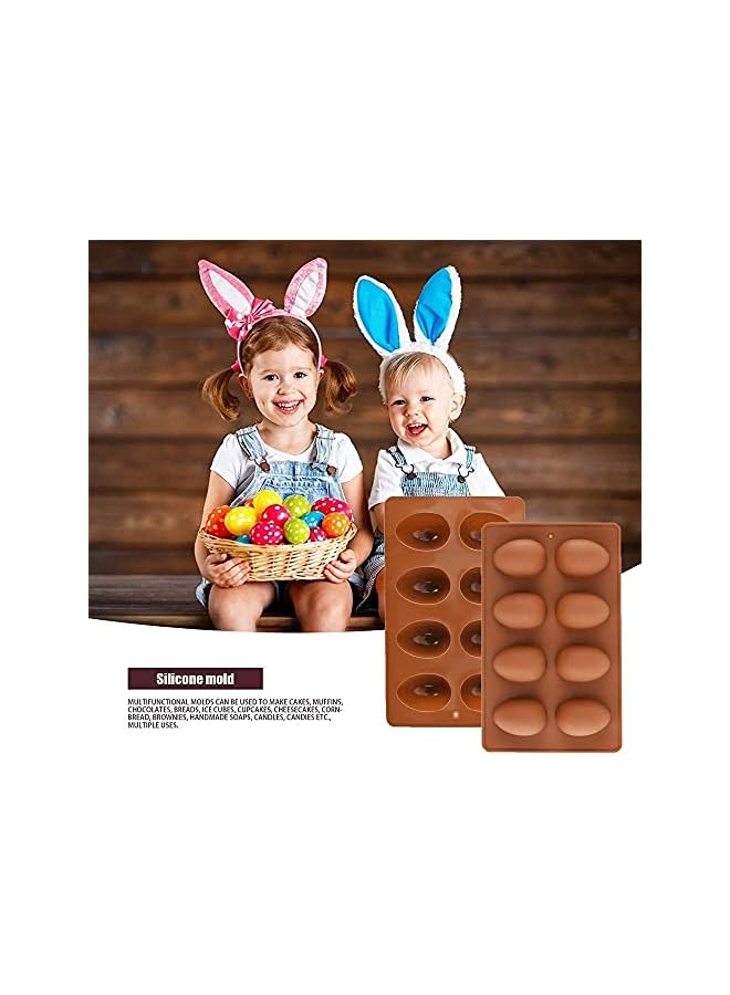 S-TOP Egg Shaped Silicone Baking Mold, Non Stick Egg Chocolate Candy Molds, Silicone Egg Mold for Day DIY Candy Chocolate Jelly Fondant Making Soap Making (1 PCS, Chocolate Color) - Image 4