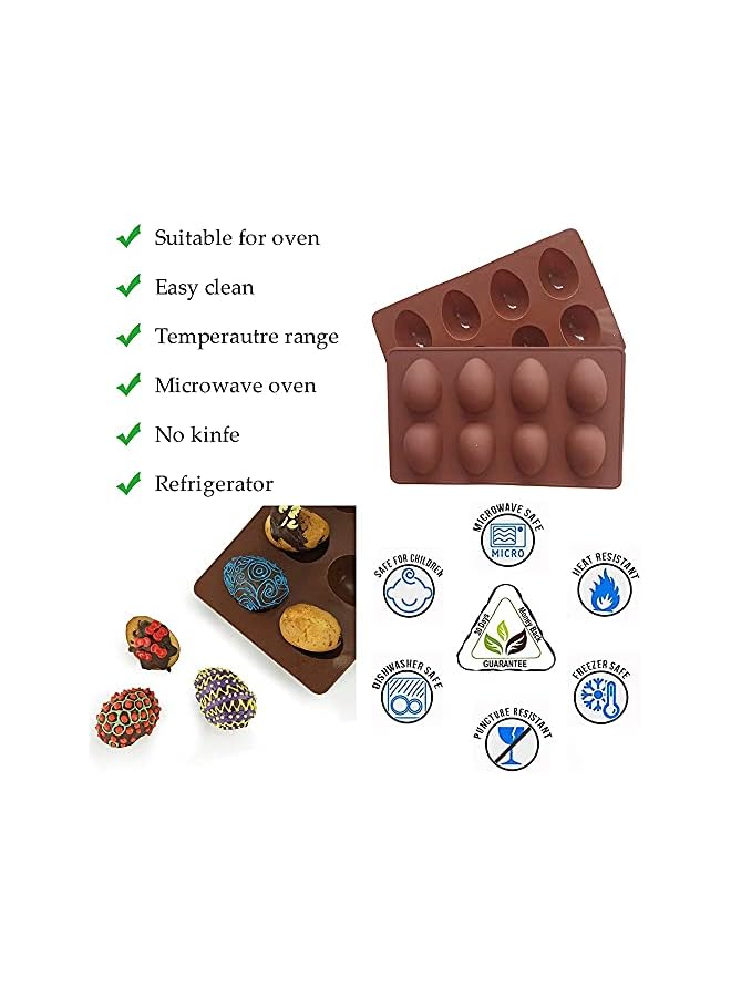 S-TOP Egg Shaped Silicone Baking Mold, Non Stick Egg Chocolate Candy Molds, Silicone Egg Mold for Day DIY Candy Chocolate Jelly Fondant Making Soap Making (1 PCS, Chocolate Color) - Image 3