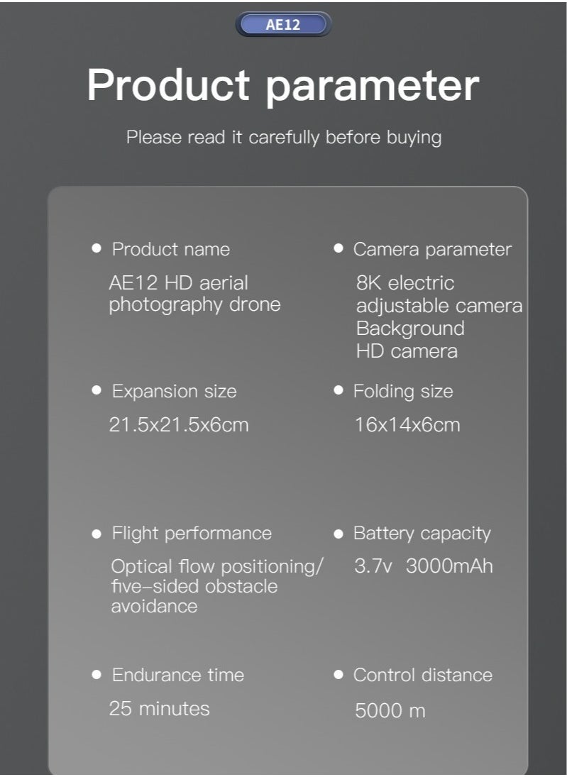 AS SEEN ON TV - AE12 Pro Max Aerial Drone, 6K HD Lightweight Camera Drone With Obstacle Avoidance, Dual Camera RC Foldable Quadcopter, Durable Intelligent Photography Drone For Beginners, (1pc, Orange) - Image 1
