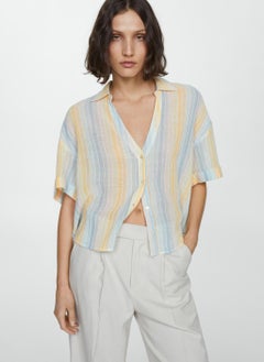 MANGO Semi-Transparent Striped Shirt  - Image 1