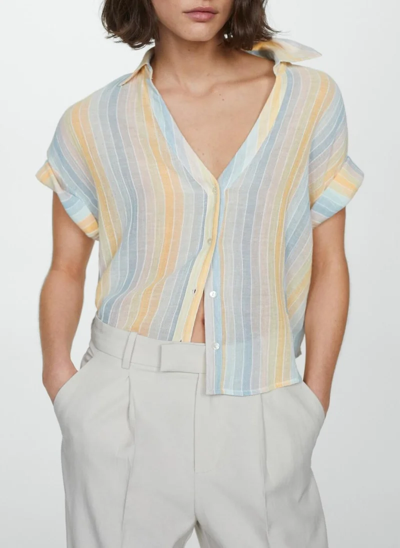 MANGO Semi-Transparent Striped Shirt