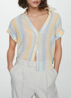 MANGO Semi-Transparent Striped Shirt  - Image 3