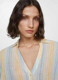 MANGO Semi-Transparent Striped Shirt  - Image 4