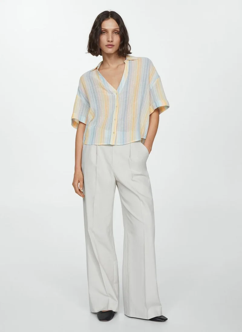 MANGO Semi-Transparent Striped Shirt